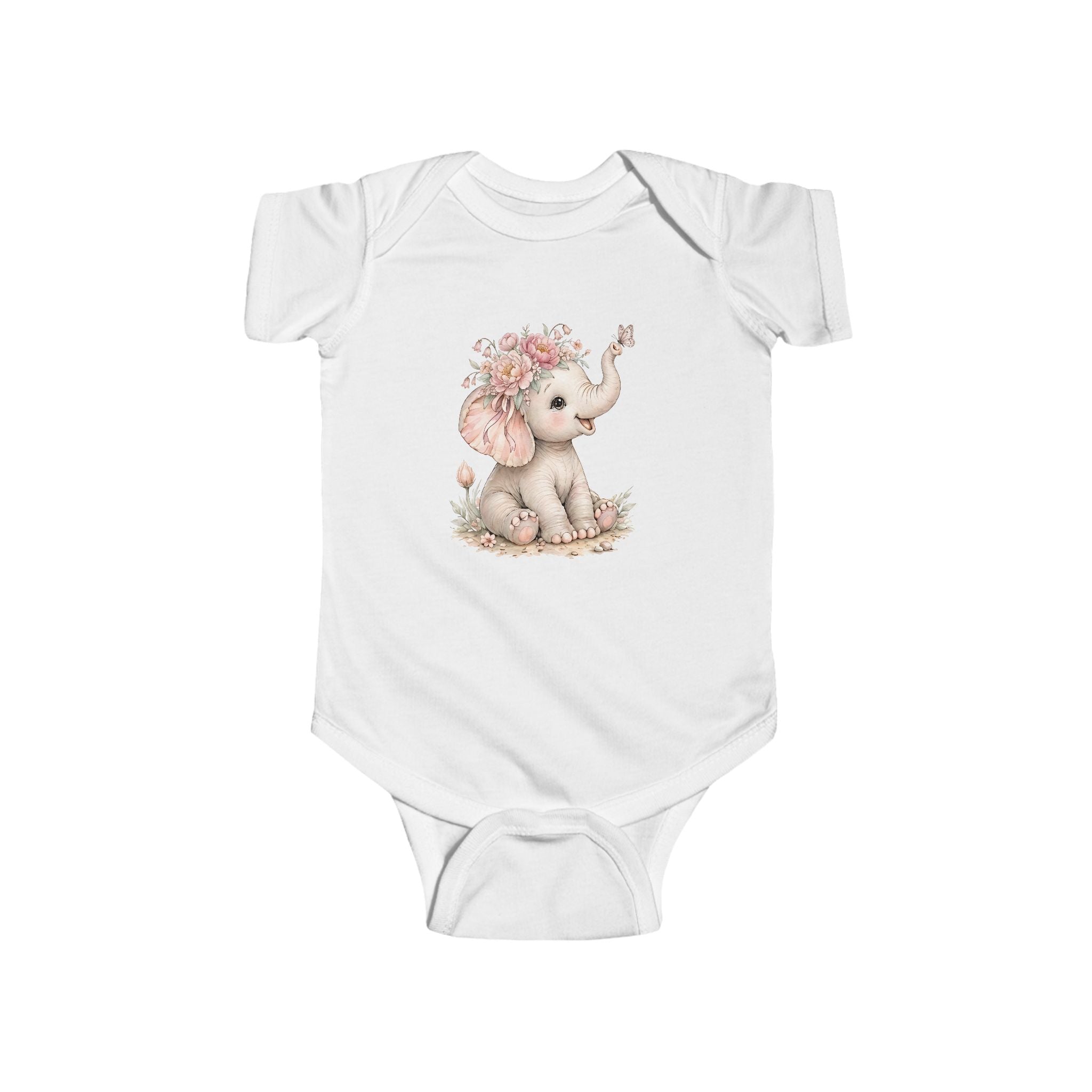 Babella™ Safari Floral Elephant Baby Bodysuit