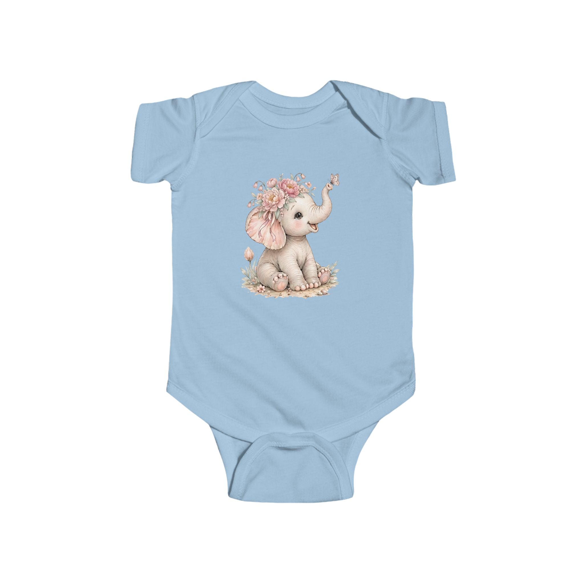 Babella™ Safari Floral Elephant Baby Bodysuit