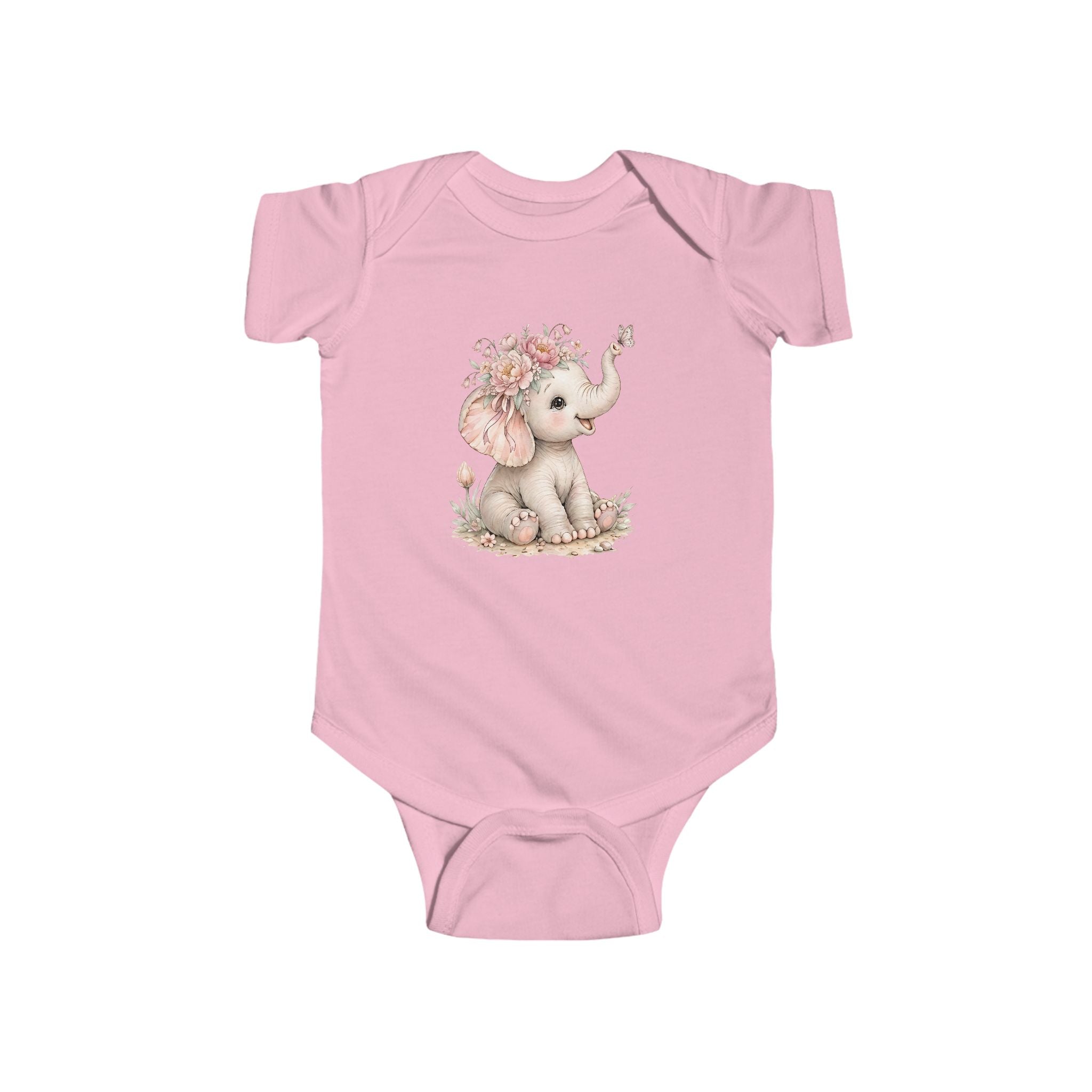 Babella™ Safari Floral Elephant Baby Bodysuit