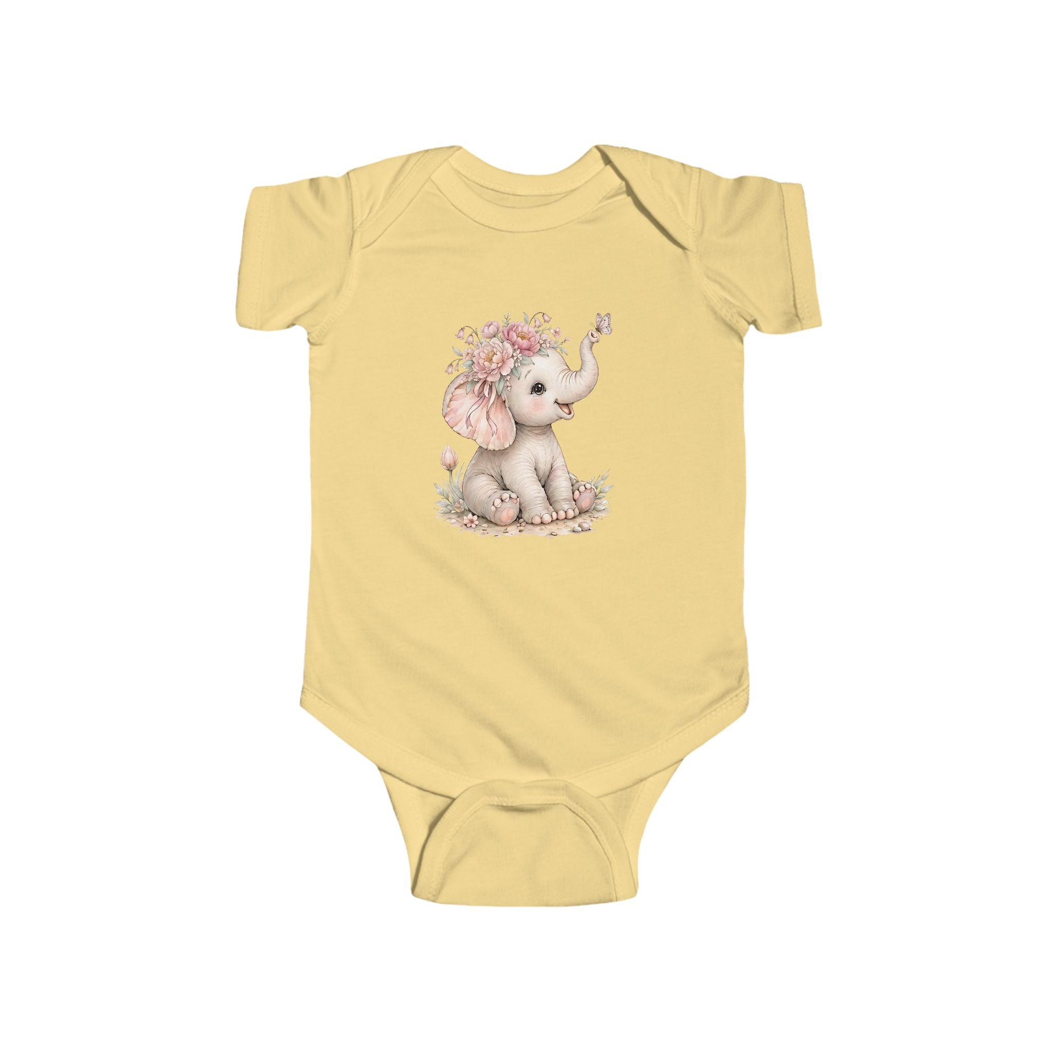 Babella™ Safari Floral Elephant Baby Bodysuit