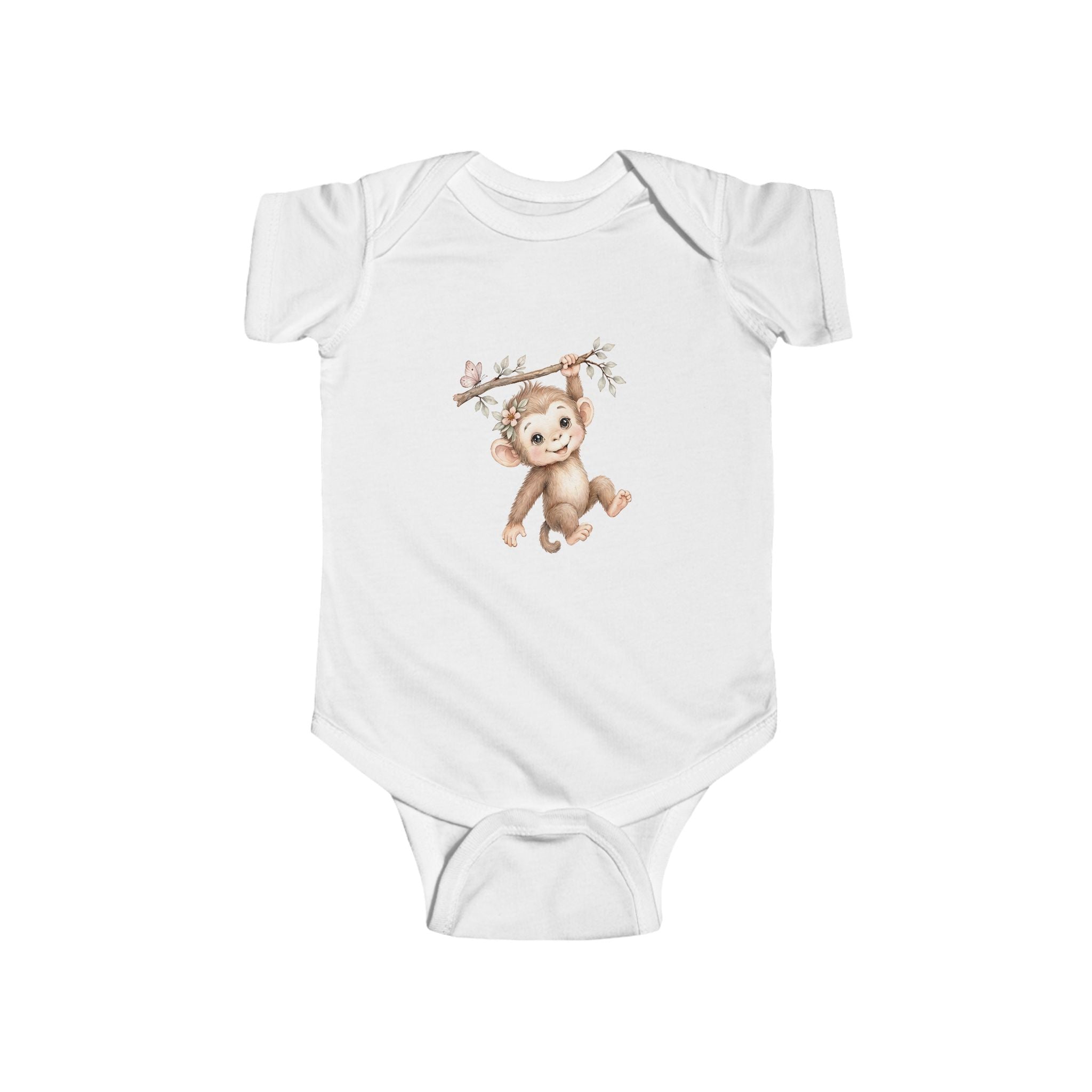 Babella™ Safari Floral Monkey Baby Bodysuit