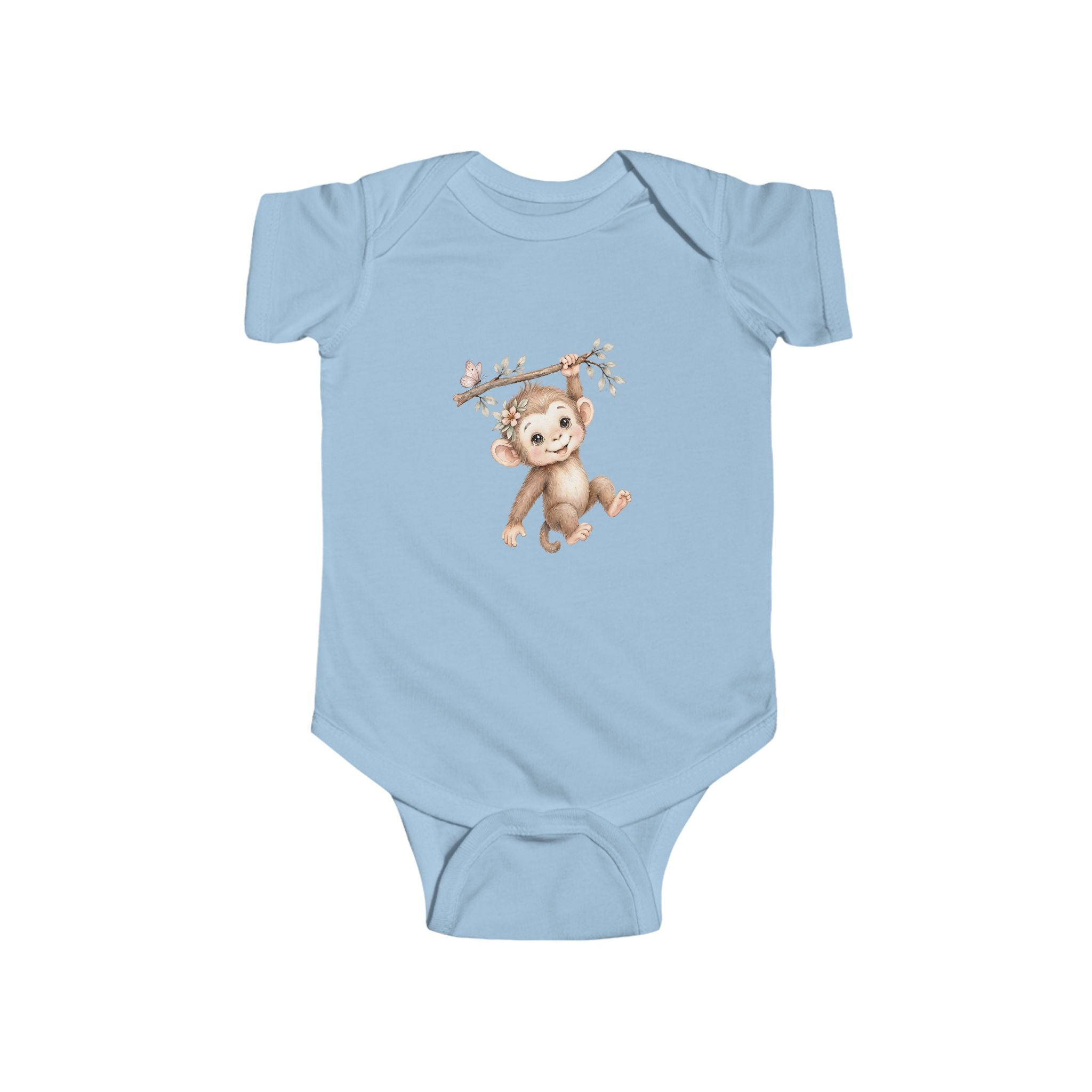 Babella™ Safari Floral Monkey Baby Bodysuit