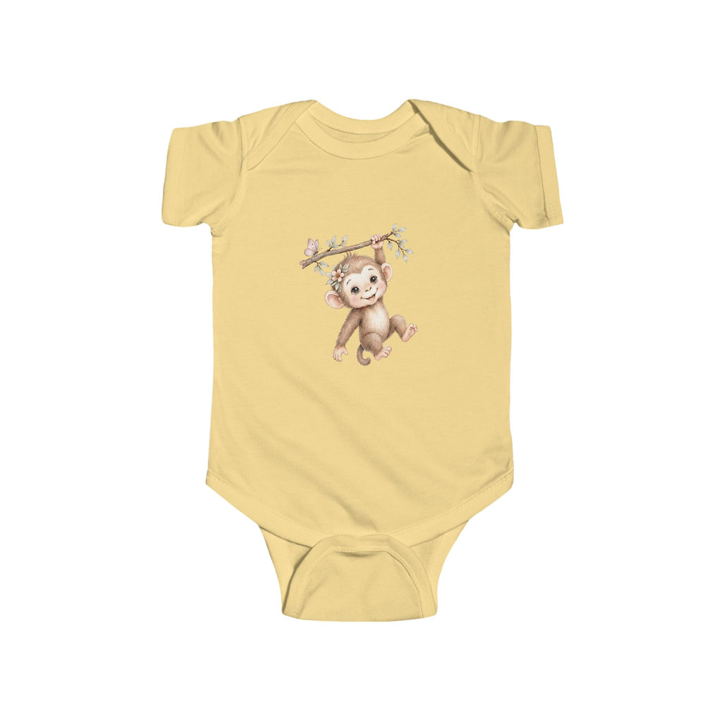 Babella™ Safari Floral Monkey Baby Bodysuit