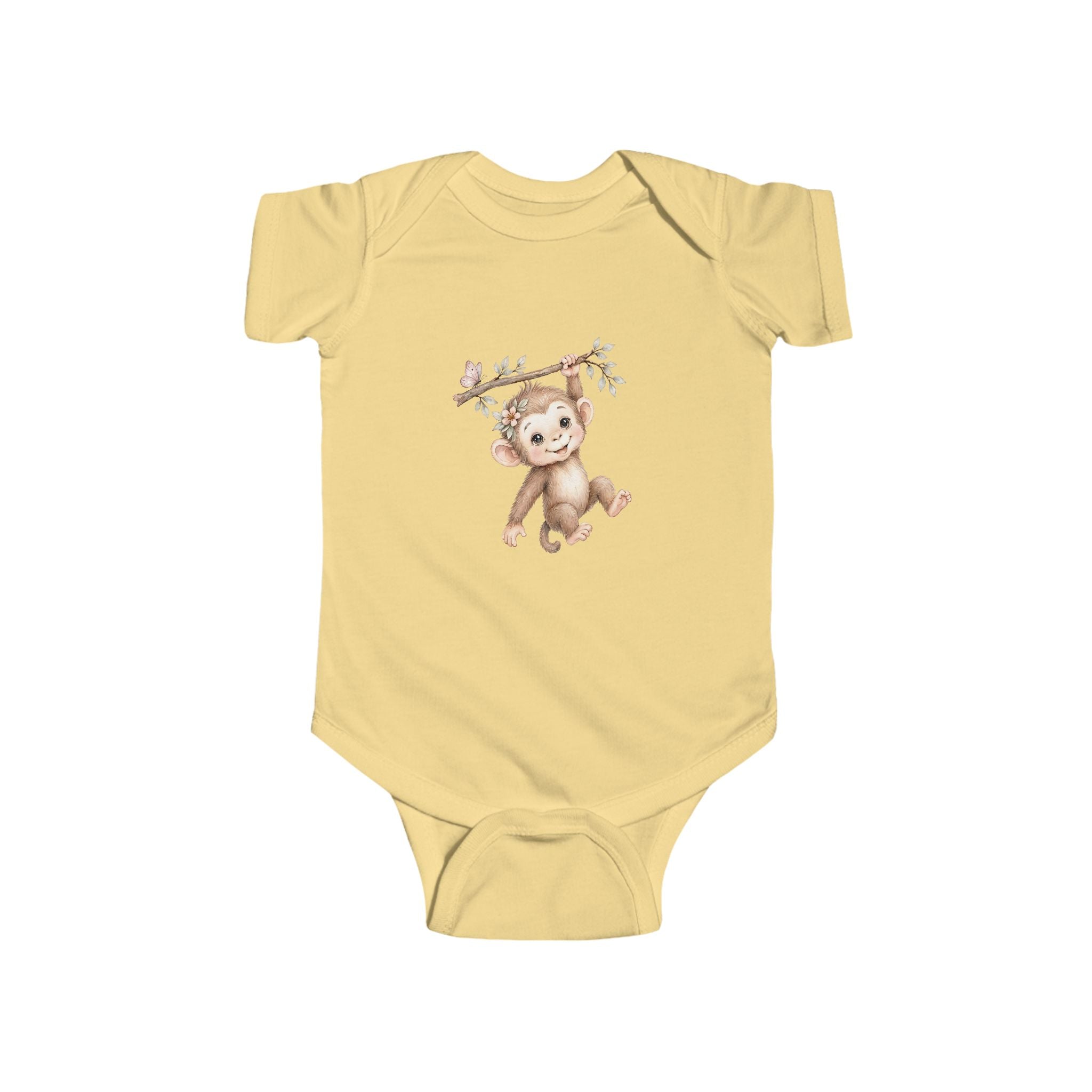 Babella™ Safari Floral Monkey Baby Bodysuit