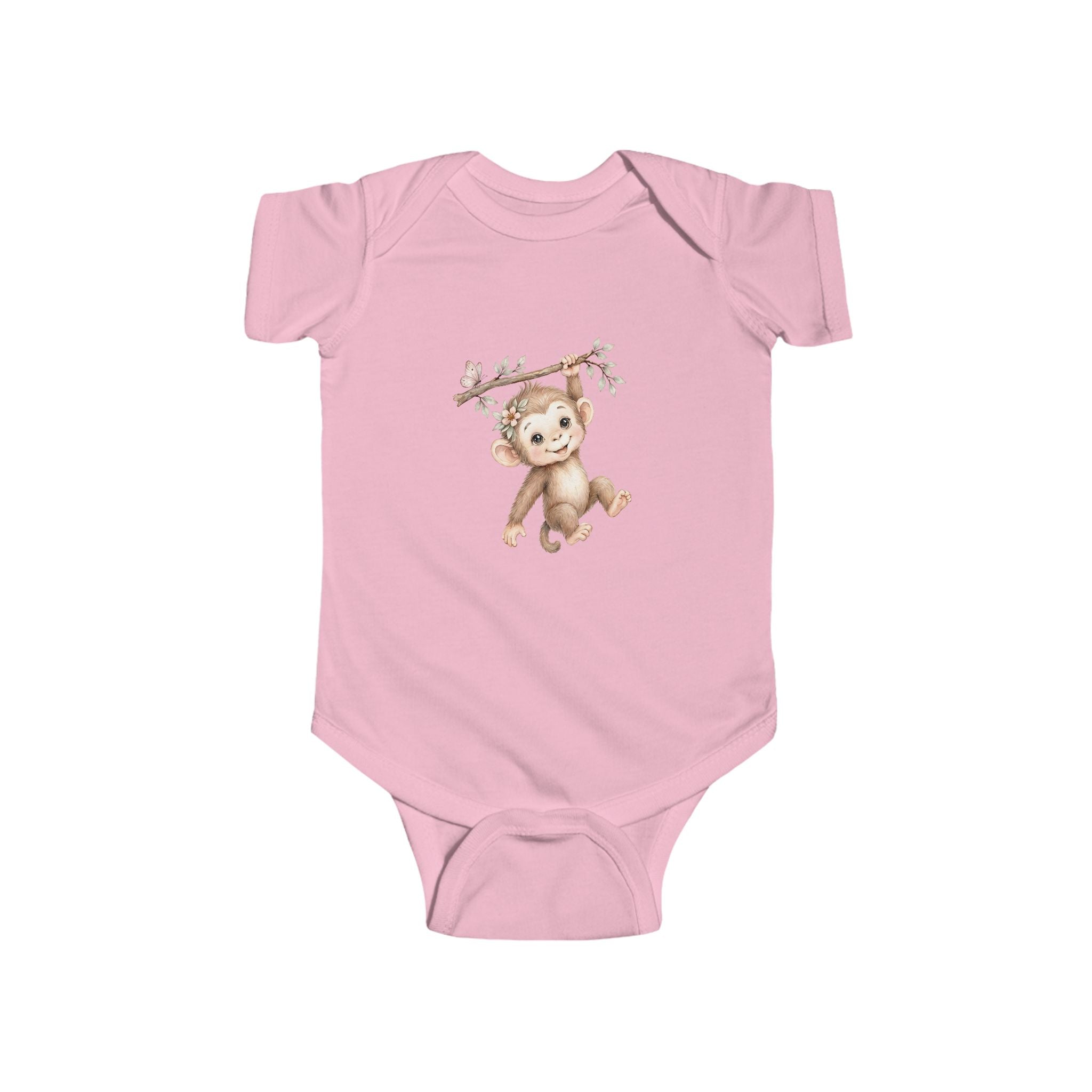 Babella™ Safari Floral Monkey Baby Bodysuit