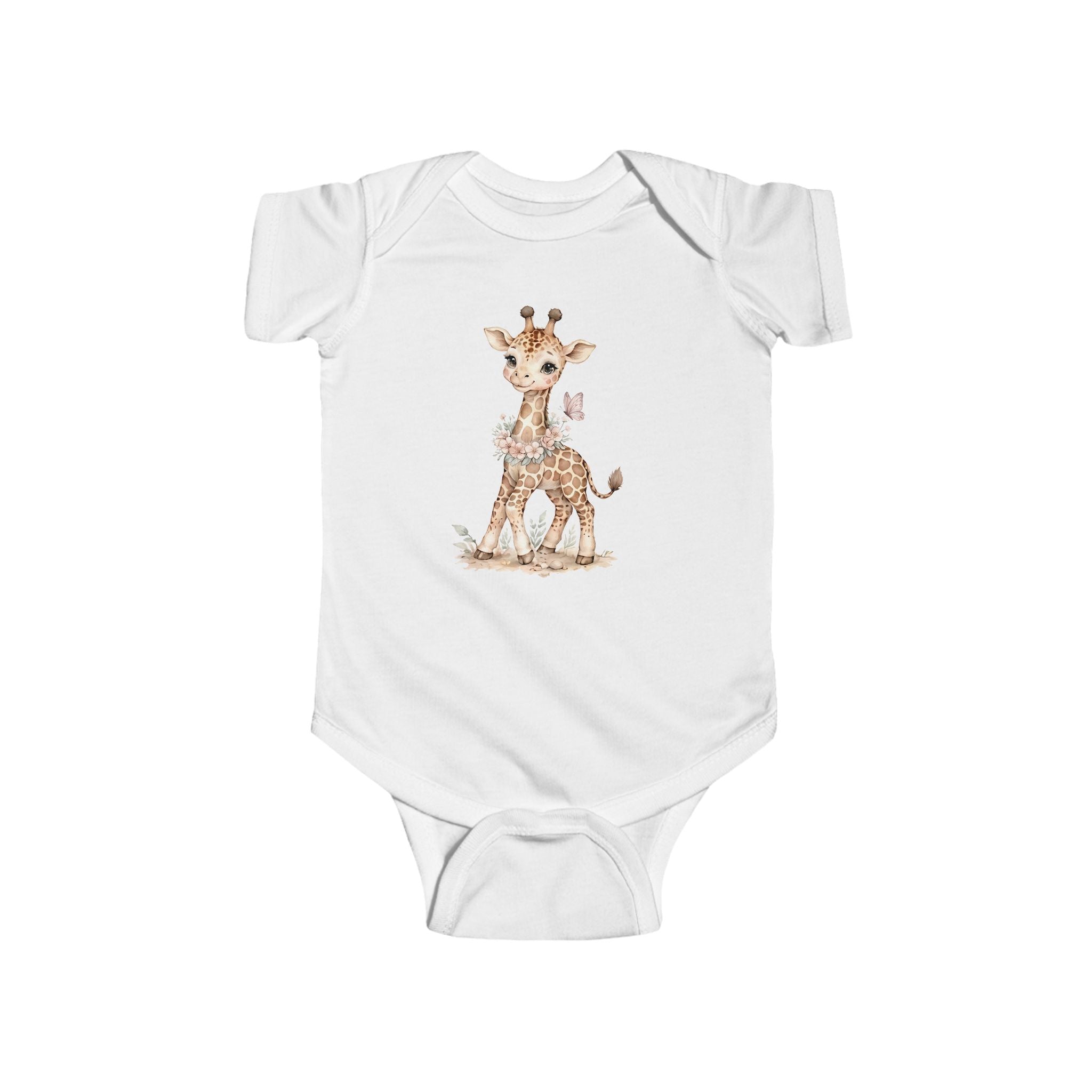 Babella™ Safari Floral Giraffe Baby Bodysuit