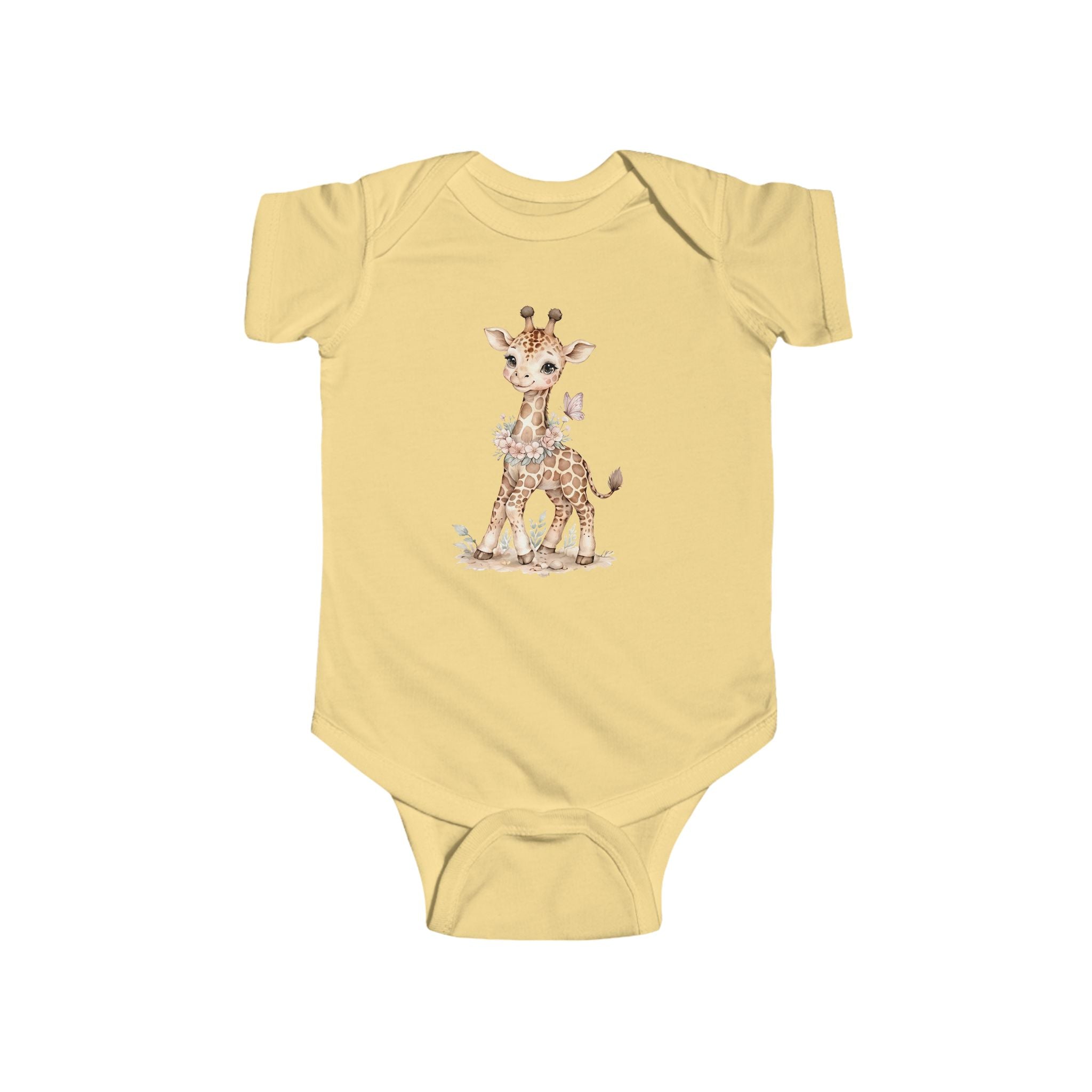 Babella™ Safari Floral Giraffe Baby Bodysuit