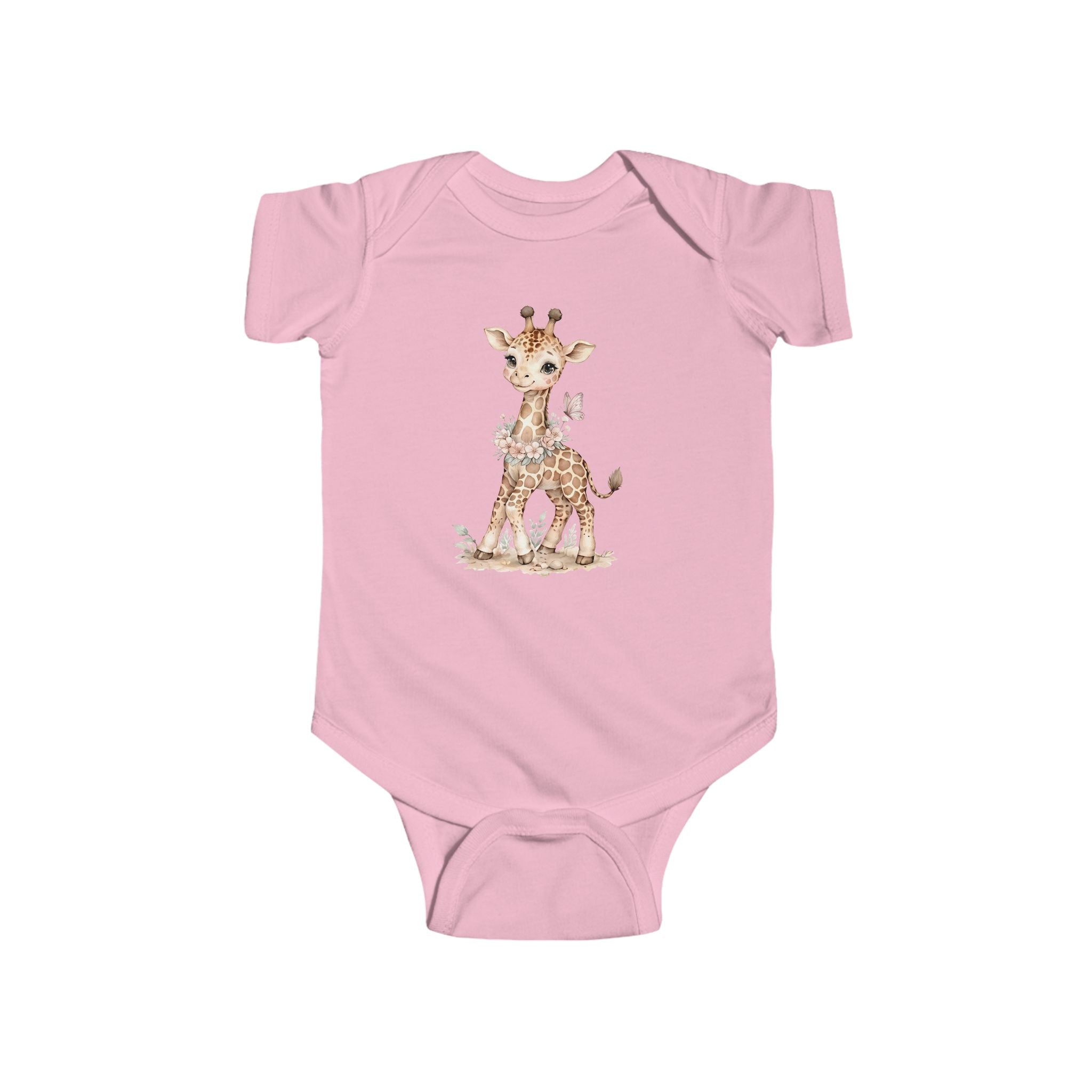 Babella™ Safari Floral Giraffe Baby Bodysuit