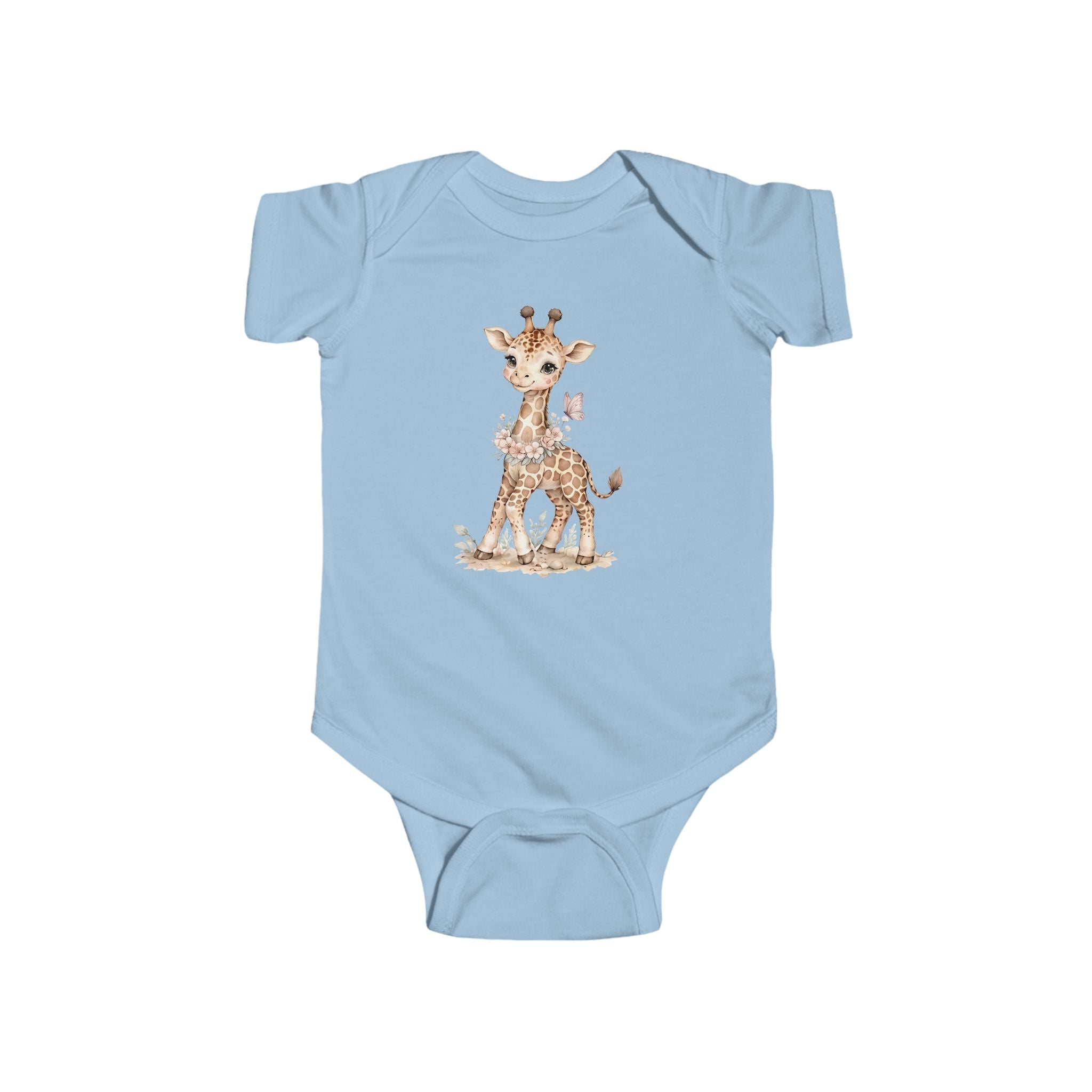 Babella™ Safari Floral Giraffe Baby Bodysuit
